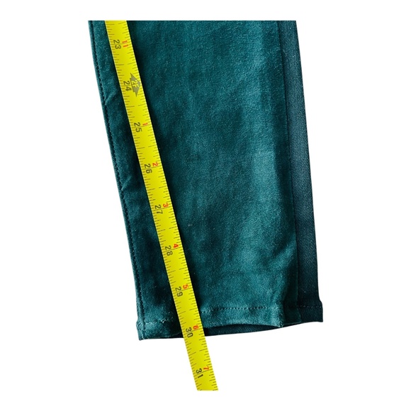 Rag & Bone Jean Hyde Skinny Lambs Leather Suede Green Teal Blue Green size 24 - Picture 6 of 12
